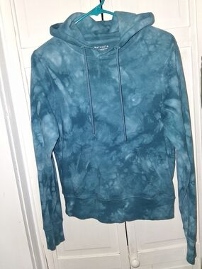 Athleta Teal Blue Tie-Dye Pullover Hoodie